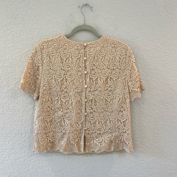 Vintage Talbots Lace Button Up‎ Top - Picture 8 of 9
